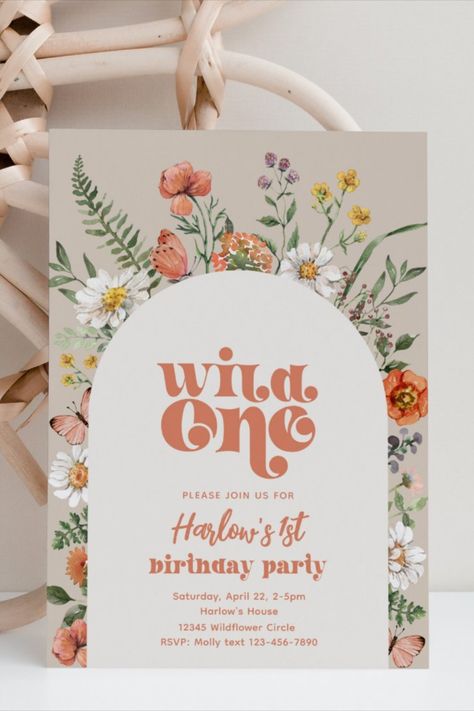 Wildflower Birthday Invitation | Wildflower First
Wildflower First Birthday Invitation. Ready to be personalized by you! #birthday #happybirthday #birthdaycards #birthdayparty #firstbirthday #turningone #daisy #wildone #wildflower Wild One Wildflower First Birthday Girl, First Garden Party 1st Birthdays, Floral First Birthday Theme, Spring Birthday Party Ideas 1st, Bloom Birthday Theme, Garden Party First Birthday Girl, Wildflower Baby Birthday, 1st Birthday Girl Wildflower, Wild One Birthday Party Girls Diy Flower