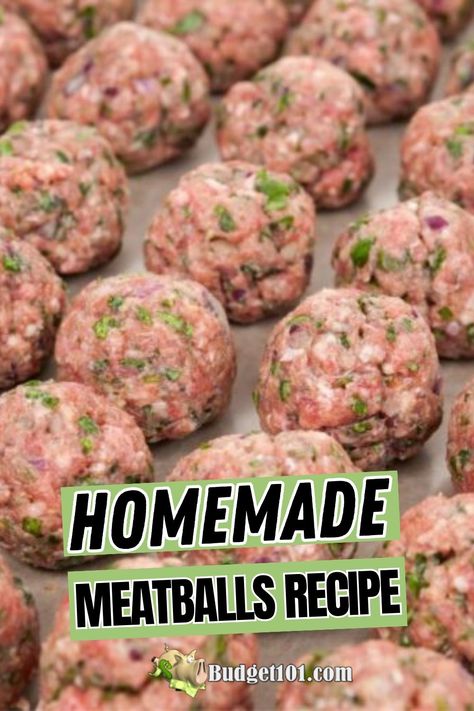 tray of delicious homemade meatballs ready to bake Making Meatballs Ground Beef, The Best Meatball Recipe, How To Make Meatballs Easy, Diy Meatballs Ground Beef, Best Homemade Meatballs Recipes, Best Homemade Meatballs For Spaghetti, Homemade Meatballs Without Bread Crumbs, Meatballs Using Milk Soaked Bread, Homemade Healthy Meatballs