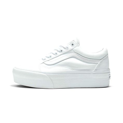 PRICES MAY VARY. Closure type: Lace-Up Height map: Low Top Material: Canvas Outer material: Canvas Vans Old Skool Stackfoam Unisex Shoes Size 5, Color: True White Old Skool Stackform, Tennis Vans, White Platforms, Old Skool Platform, Platform Vans, Tenis Vans, Vegas Elopement, Track Shoes, Vans White