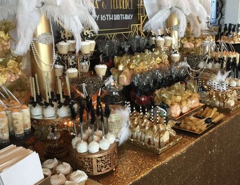 Great Gatsby  / Birthday "Tamia and Terrence's Great Gatsby 16th Birthday " | Catch My Party  https://www.djpeter.co.za Great Gatsby Party Decorations, Benefit Ideas, 90 Birthday, Prohibition Party, Gatsby Birthday Party, Gatsby Inspired Wedding, Gatsby Party Decorations, Speakeasy Party, Great Gatsby Themed Party