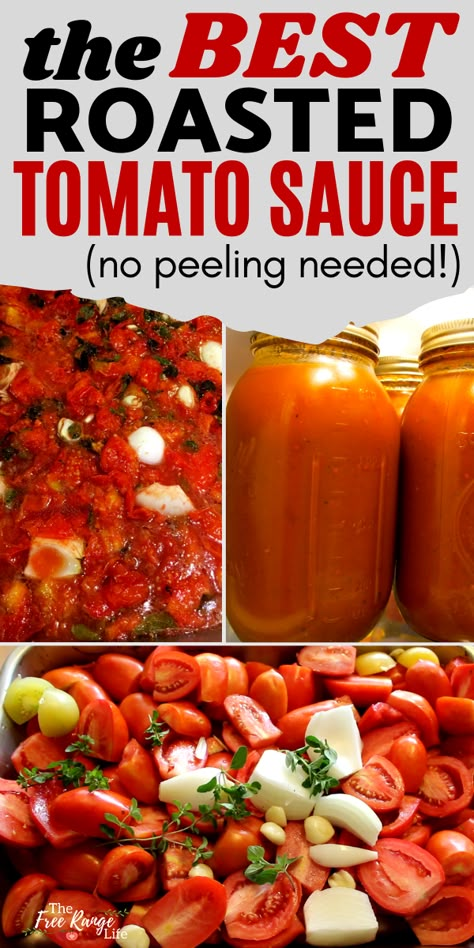 Garden Tomato Sauce Recipe, Easy Tomato Sauce Canning Recipe, How To Freeze Roma Tomatoes, Sauce With Roma Tomatoes, Tomato Sauce Freezer Recipe, Spaghetti Sauce Roasted Tomatoes, Freezer Pasta Sauce From Fresh Tomatoes, Garden Tomato Recipes Pasta Sauces, Freezing Roma Tomatoes