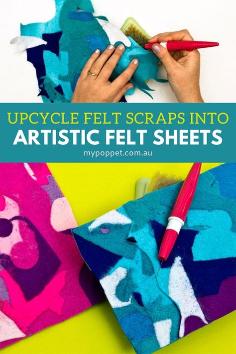 Upcycle Felt Scraps into Artistic Felt Sheets | My Poppet Makes Felt Scrap Projects, Felt Scraps, Felting Crafts, Fun Diy Craft Projects, Felt Craft Projects, Felt Sewing, 9 Patch Quilt, Felt Squares, Baby Bibs Patterns