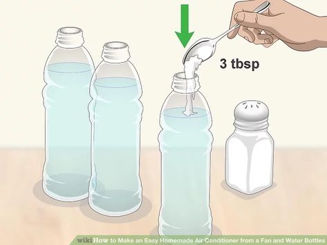 How to Make an Easy Homemade Air Conditioner from a Fan and Water Bottles Bucket Air Conditioner, Homemade Ac, Homemade Air Conditioner, Diy Ac, Diy Air Conditioner, Empty Water Bottle, Galaxy Slime, Swamp Cooler, Ice Bowl