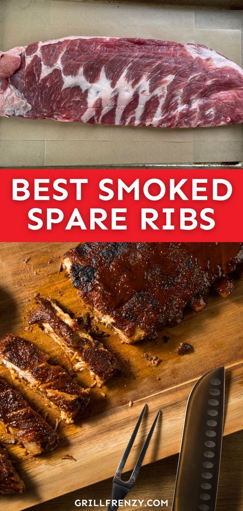 Smoked Pork Spare Ribs, Grilled Spare Ribs, Smoked Spare Ribs, Smoker Ribs, Pork Spare Ribs Recipe, Bbq Spare Ribs, Smoked Pork Ribs, Pork Spare Ribs, Pellet Grill Recipes