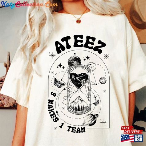 Ateez Break The Wall Shirt Comfort Color World Ep2 T-Shirt Classic Check more at https://katycollection.com/product/ateez-break-the-wall-shirt-comfort-color-world-ep2-t-shirt-classic/ Ateez Break The Wall, Painting Clothes, Kpop Store, Kpop Shirts, Pole Art, Outfits Dress, Bts Drawings, Comfort Color, Star Shirt