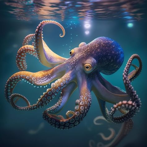 Octopus Photography, Octopus Sketch, Octopus Pictures, Octopus Images, Octopus Artwork, Octopus Drawing, Octopus Painting, Tattoo Nature, Underwater Painting