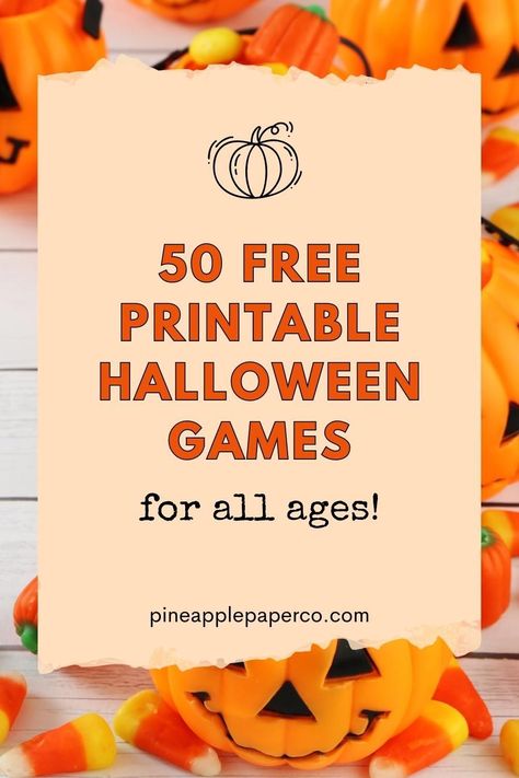 👻🍬 Get ready for a ghoulishly good time with our 50 free Halloween printable games! 🎃 From Halloween bingo 🎲 to candy corn match-ups 🍭, these spook-tastic activities are perfect for family game night, classroom parties, or any Halloween celebration! 🎉🎭 Grab your free printables and let the fun begin! 🖨🧡 #HalloweenFun #PrintableGames Halloween Games With Candy, Halloween Game Printables, Halloween Paper Games, Halloween Games Printable, Halloween Games For Classroom, Halloween Bingo Printable Free, Free Printable Halloween Games, Halloween School Crafts, Halloween Bingo Free