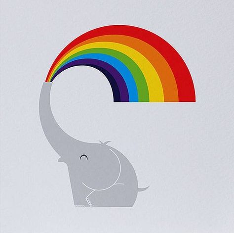 rainbow elephant Rainbow Elephant, Elephant Clip Art, Elephant Artwork, Elephant Illustration, Kids Room Paint, Most Beautiful Animals, Elephant Love, Elephant Lover, Elephant Art