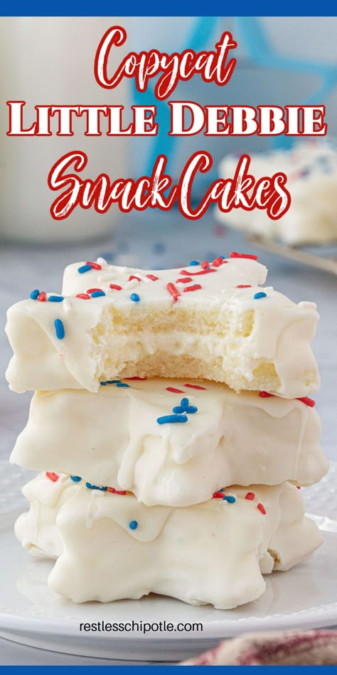 Little Debbie Gluten Free, Zebra Cakes Recipe, Copycat Zebra Cakes, Tastykake Copycat Recipes, Homemade Zebra Cakes, Homemade Snack Cakes, Copycat Little Debbie Recipes, Homemade Little Debbie Snacks, Copycat Snack Recipes