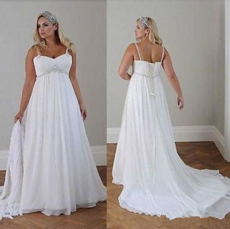 Wedding Dresses Simple Elegant, Empire Gown, Simple Wedding Dress Casual, Casual Beach Wedding Dress, Vowel Renewal, Beach Bridal Dresses, Casual Beach Wedding, Elegant Bridal Gown, Boho Bridal Gowns