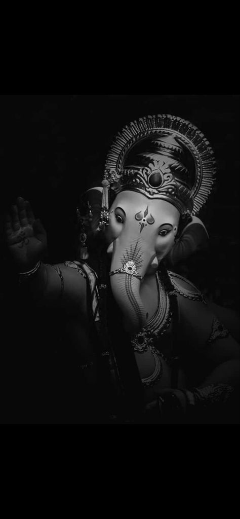 Ganpati Photo Background, Vinayaka Black And White, Ganesha Black And White Wallpaper, Bappa Black Background, Ganpati Black Background, Dark Ganesha Wallpaper, Lord Ganesha Black And White, Ganesh Black Background, Lord Ganesha Black Background