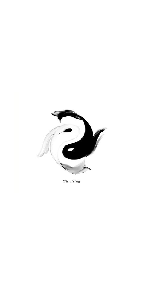 Yin Yang Fish Wallpaper, Jjk Fish Wallpaper, Ying And Yang Koi Fish Tattoo, Ying Yang Background, Yin & Yang, Satosugu Fish Tattoo, Gojo And Getou Fish Tattoo, Ying And Yang Wallpaper, Yin Yang Art Wallpaper