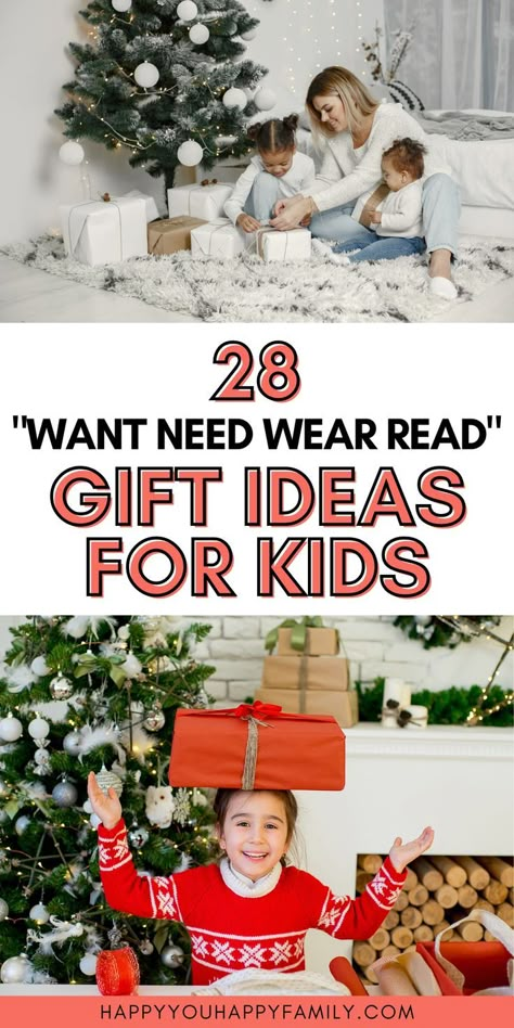 Need Want Christmas List, Christmas Gift Need Want Read, Christmas Gift Category Ideas, Christmas Gift Giving Traditions, Christmas Something To Wear Read, Something To Read Christmas Ideas, Christmas Gift Ideas Something To Wear Something To Read, Need Want Read Wear Ideas, Want Wear Need Read Ideas