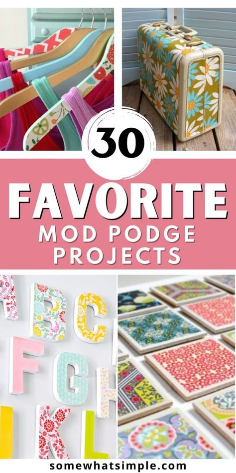 Modge Podge Gifts Diy, Make Your Own Modge Podge, Paper On Wood Modge Podge, How To Make Modge Podge, Can You Modge Podge Over Pictures, Mod Podge Rocks, Fabric And Mod Podge Projects, Decoupage Crafts To Sell, Modge Podge On Fabric