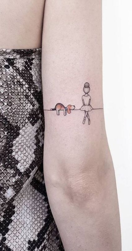 Dog Doodles, Font Tato, Unique Tattoos For Women, Tato Minimal, Elbow Tattoos, Best Tattoos For Women, Alien Tattoo, Cat Tattoos, Disney Tattoo