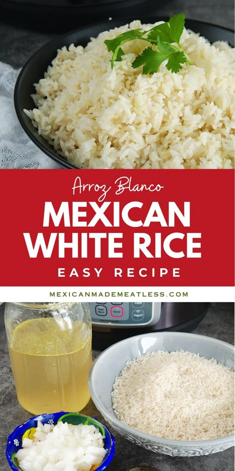 How To Cook Nopales, Mexican White Rice, White Rice Recipe, Mexican Side Dish, Mexican Main Dishes, Mexican Rice Recipe, Rice Recipe Easy, Mexican Rice Easy, Mexican Side