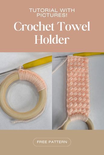 A crochet towel holder (sometimes called towel toppers) are such a cute new way to hold your towel in place in your kitchen! Just put them over the bar on your oven, dishwasher or refrigerator and feed your towel through Crocheted Kitchen Towel Holders, Free Crochet Towel Holder Pattern, Crochet Towel Holder Pattern, Crochet Towel Tops Free Pattern, Crochet Towel Holder Free Pattern Simple, Crochet Kitchen Towel Holder, Towel Holder Crochet, Crochet Towel Tops, Crochet Towel Holder