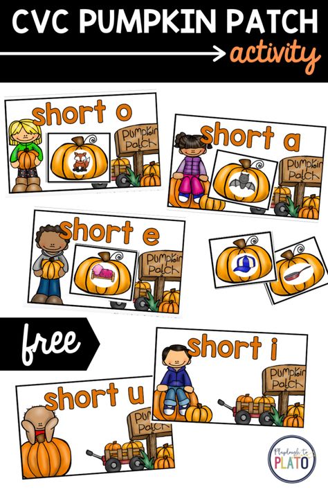 Pumpkin Cvc Free, Halloween Cvc Words, Halloween Phonics Activities 1st Grade, Fall Literacy Activities First Grade, Fall Centers First Grade, November Literacy Centers Kindergarten, Halloween Centers First Grade, Pumpkin Literacy Activities, Halloween Phonics