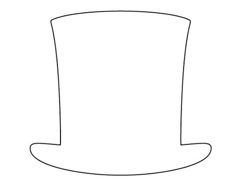 Cartola Abraham Lincoln Hat Craft, Top Hat Template Free Printable, Hat Template Free Printable, Top Hat Template, Abraham Lincoln Craft, Hat Outline, Hat Printable, Printable Outline, Coloring Crafts