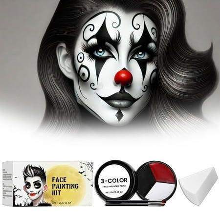 Clown Makeup Halloween, Facial Painting, Ghosts Cute, Unique Halloween Makeup, Pumpkin Lanterns, Face Paint Kit, Effects Makeup, Halloween Is Coming, Color Makeup#AnimalFacePaint #SuperheroMakeup #CosplayArt Easy Halloween Face Painting For Women, Clown Makeup Halloween, Superhero Makeup, Easy Halloween Face Painting, Facial Painting, Ghosts Cute, Unique Halloween Makeup, Clown Face Paint, Halloween Makeup Tutorial Easy