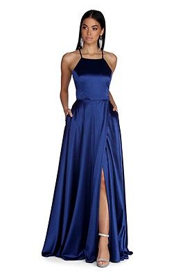 Satin Dress, Blue Dress, Party Dresses, Windsor, The Dress, Satin, Navy, Dresses, Blue