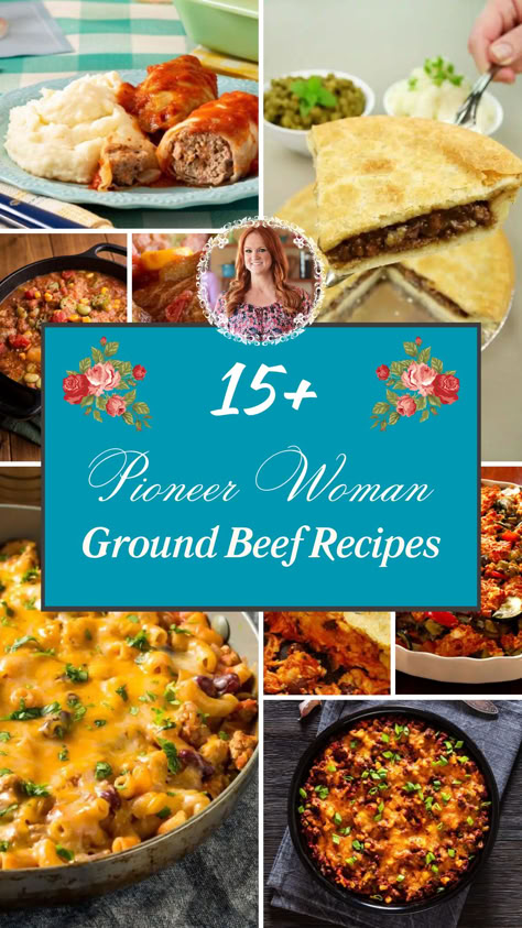 15+ Pioneer Woman Ground Beef Recipes Ground Beef Recipes For Dinner Pioneer Woman Hamburger Soup, Pioneer Woman Hamburger Recipes, Easy Supper Ground Beef, Rainy Day Ground Beef Recipes, Pioneer Woman Hamburger Steak, Hamburger Dishes The Pioneer Woman, Easy Pioneer Woman Recipes Dinners, Pioneer Woman Meals, Pioneer Woman Easy Dinner Recipes