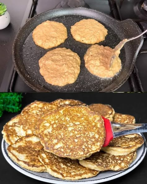 Mic Dejun Rapid, Oatmeal Apple, Oatmeal Pancakes Recipe, Banana Oat Pancakes, Apple Cinnamon Oatmeal, Martha Stewart Recipes, Apple Pancakes, Apple Oatmeal, Cinnamon Oatmeal