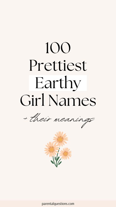 Searching for a list of the perfect unique earthy baby girl names? We’re sharing 100 unique boho girl names with meanings. You’ll find pretty, whimsical, nature-inspired girl names on our list. Nature Inspired Girl Names, Unique Girl Names List, Boho Girl Names, T Girl Names, Baby Names Unique Uncommon, M Girl Names, Girl Names Uncommon, Earthy Girl Names, Baby Girl Names With Meaning