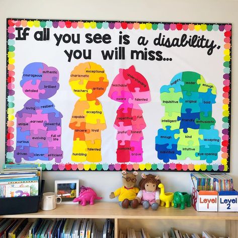 FREE BULLETIN BOARD DISPLAY • If all you see is a disability, you will miss... 🥰 • Grab this free bulletin board display from myself and… Inclusive Bulletin Board, Sped Classroom, Inclusive Education, Teaching Special Education, Board Display, Bulletin Board Display, School Psychologist, Classroom Bulletin Boards, School Psychology