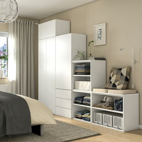 Platsa Ikea Ideas Bedroom, Boys Room Makeover, Ikea Bedroom Storage, Thomas Bedroom, Under Stair Storage, Armoire Ikea, Ikea Uk, Recycled Door, Smart Bedroom