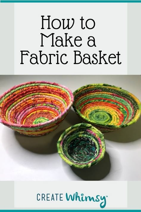 Coiled Rope Basket Diy, Jelly Roll Sewing, Rope Basket Tutorial, Coiled Fabric Bowl, Hand Sewing Machine, Clothesline Basket, Carve A Pumpkin, Make Bias Tape, Fabric Basket Tutorial