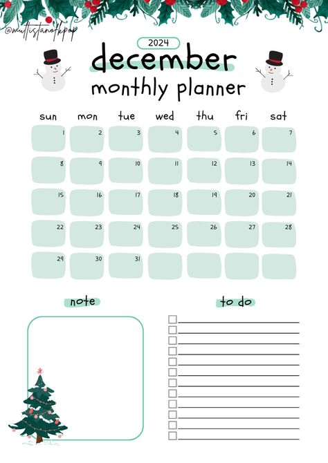 December Month Calendar 2024, December Schedule, Planer December, December Monthly Planner, Aesthetic December Calendar, December Digital Planner, Calendar December, Cute Printable Calendar, December Calendar 2024