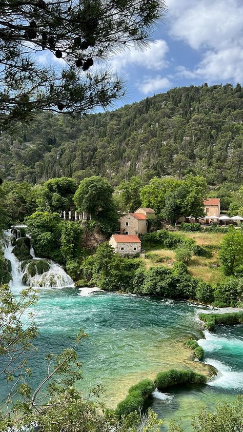 Stone homes tucked in the Krka National Park. A summer day. Stone Homes, Krka National Park, Stone Houses, Summer Day, Summer Days, Croatia, National Park, National Parks, Ceramics