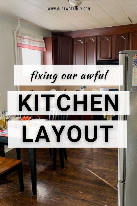 Kitchen layout Small Kitchen And Pantry Layout, Kitchen Odd Spaces, How To Layout A Kitchen, Divided Kitchen Layout, Kitchen With 2 Doorways, Two Entry Kitchen Layout, 3 Walled Kitchen Layout, Moving A Kitchen To Another Room, Small Kitchen Redesign Layout