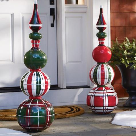 Christmas & Holiday Decorations | Grandin Road Halloween Topiary Diy, Topiary Painting, Topiary Diy, Christmas Topiary, Real Christmas, Porch Christmas, Polyester Resin, Christmas Central, Grandin Road