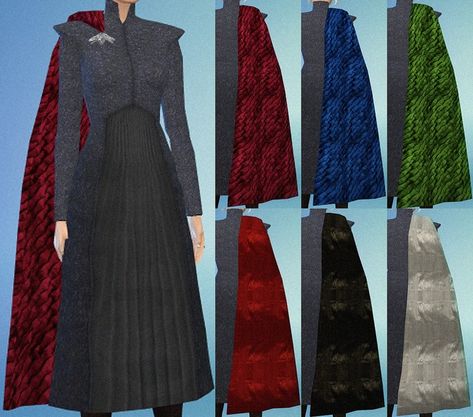 GAME OF THRONES DRAGON CAPE FOR SIMS 4 Game Of Thrones Daenerys cape from Season 7!  Mesh edited by me, original from... Sims 4 Game Of Thrones Cc, Game Of Thrones Dresses, Sage Clothing, Dragon Cape, Sims 4 Medieval, Medieval Cape, Game Of Thrones Daenerys, Game Of Throne Daenerys, Game Of Thrones Dragons