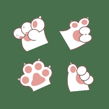 Cat Claw Illustration, Cartoon Paw Print, Drawing Cat Paws, Kitten Paws Drawing, Cats Paws Drawing, Cat Paw Reference, Cat Paw Drawing Simple, Kitty Paws Drawing, Cat Claws Drawing