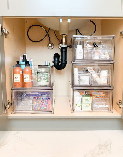 Under the bathroom sink storage ideas Bathroom Sink Storage Ideas, Organize Under Bathroom Sink, Cosmetic Organization, Under Bathroom Sink, Under The Sink Organization, Bathroom Vanity Organization, Bathroom Under Sink, Bathroom Sink Organization, Bathroom Storage Hacks