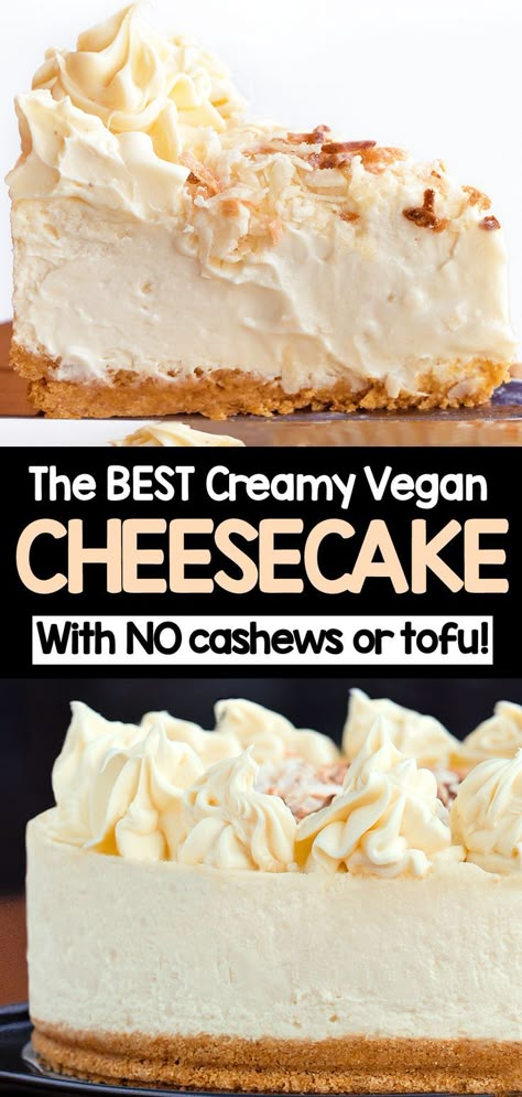 How To Make Vegan Cheesecake (the best recipe) Basic Cheesecake, Deserturi Raw Vegan, Cheesecake Ingredients, Dairy Free Cheesecake, Vegan Cheesecake Recipe, Vegan Baking Recipes, Plant Based Desserts, Vegan Cake Recipes, Vegan Cheesecake