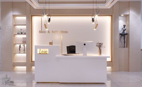 Skin Clinic Interior Design, Dental Design Interior, Salon Interior Design Ideas, Waiting Room Design, Dental Office Design Interiors, Skin And Hair Clinic, Esthetics Room, Spa Interior Design, Reception Desk Design