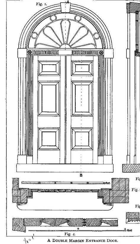 Door Drawing, Georgian Doors, Architectural Orders, Door Plan, Antebellum Homes, The Parthenon, Colonial Design, Door Detail, Office Furniture Design