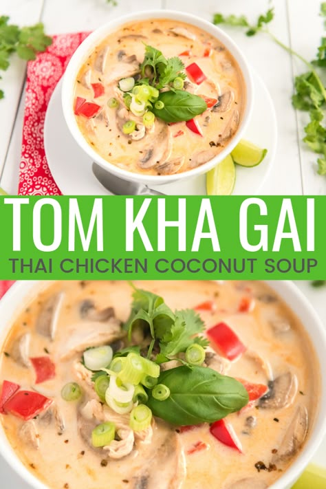 Tom Kha Gai Soup Recipe, Tom Kha Gai Soup, Tom Yum Soup Recipe, Chicken Coconut Soup, Coconut Broth, Wahls Protocol, Tom Kha Gai, Chicken Coconut, Broth Soup