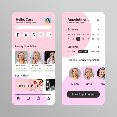 Home Page App Design, Beauty App Design, App Home Page Design, App Home Page, Skincare App, การออกแบบ Ui Ux, App Wireframe, Application Ui Design, Login Page Design