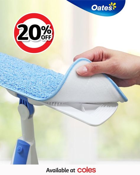 Keep your floors cleaner, for longer, with our machine washable Oates Ezy Spray Mop Refills! Simply peel off, wash and reuse! With 20% off at Coles this week, it's the perfect time to stock up and have spares in the cupboard whilst your refill is in the wash. So get in quick! Product may not be available in all Coles stores. On sale 25.08.21 until 31.08.21. While stocks last. Sustainable Cleaning, Spray Mop, Mop Heads, Busy Mum, Sparkling Clean, 4 Months, Linoleum, Household Essentials, Floor Cleaner