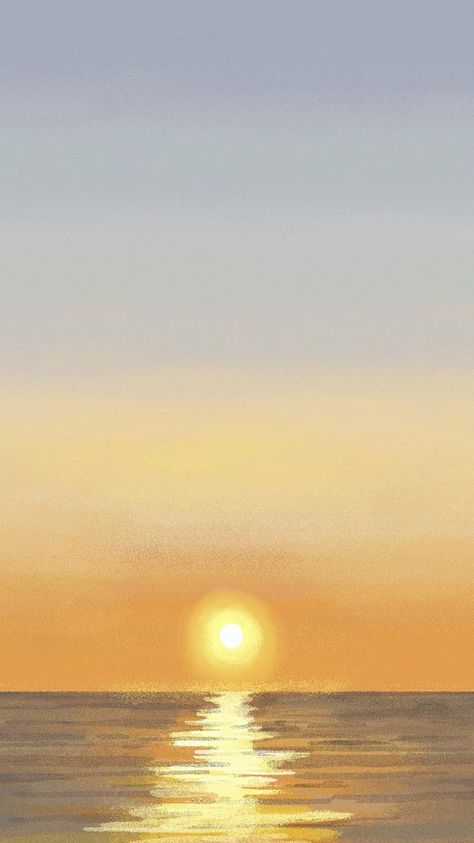 Sunset Painting Easy, Sunrise Drawing, Sunset Iphone Wallpaper, Horizon Sunset, Drawing Sunset, Beach Sunset Painting, Painting On Canvas For Beginners, Wallpaper Minimal, Easy Landscape Paintings