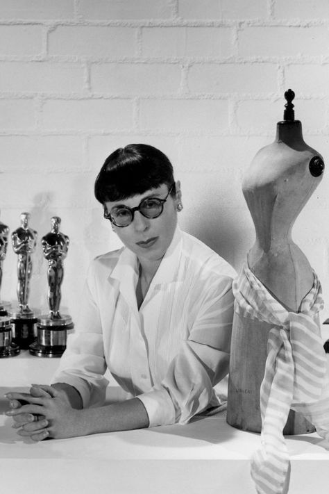 Edith Head, Designer. Edith Head Designs, Edith Head Fashion, Edna Mode, Best Costume Design, Edith Head, Hollywood Costume, Entertainment Weekly, Movie Costumes, Alfred Hitchcock