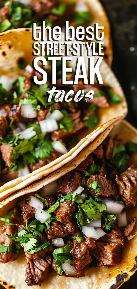 Carne Asada Street Style Tacos [40 Minutes] – Chasety Taco Asada Recipes, Street Tacos Recipe Carne Asada, Mexican Style Steak, Carne Asada Steak Recipes, Yummy Taco Recipes, Smoked Steak Tacos, Diy Street Tacos, Street Taco Steak Marinade, Taco Recipes Steak