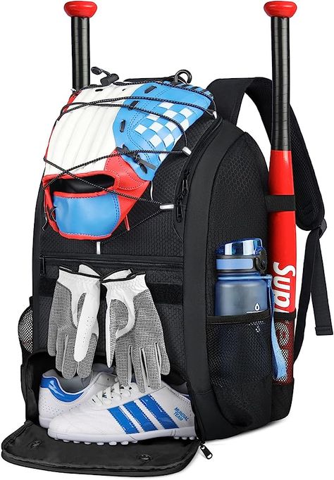 Softball Aesthetic, Backpack With Shoe Compartment, Softball Backpacks, Softball Bag, Bat Bag, Backpacking Equipment, Baseball Backpack, Softball Bags, Bag With Shoe Compartment