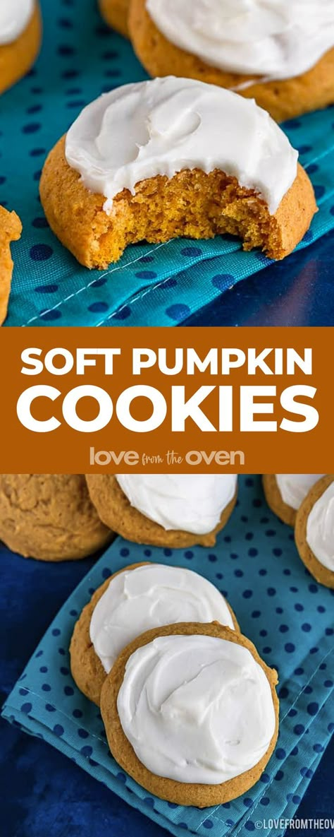 Sour Cream Pumpkin Cookies, Soft Pumpkin Sugar Cookies Recipe, Pumpkin Cookie Icing Recipe, Pumpkin Soft Drop Cookies, Pumpkin Drop Cookies With Icing, City Bites Pumpkin Cookie Recipe, Pumpkin Cookies Fluffy, Pumpkin Cookies Recipes Soft, Pumpkin Spice Cookies Without Puree