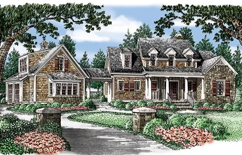 Farm Garage, Frank Betz, Cape Cod House Plans, Southern Living House Plans, Farm Plans, Southern House Plans, House Farm, House Plan Ideas, Cape Cod House